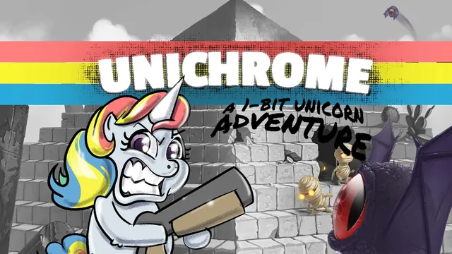 Capa de Unichrome: A 1-Bit Unicorn Adventure