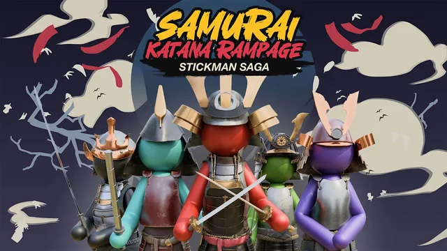 Capa de Samurai Katana Rampage Stickman Saga