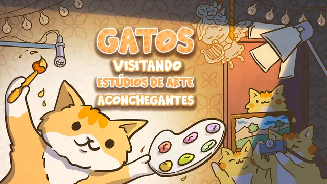 Capa de Gatos visitando estúdios de Arte aconchegantes