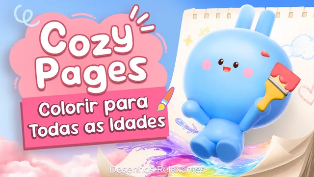 Capa de Cozy Pages: Colorir para Todas as Idades - Desenhos Relaxantes