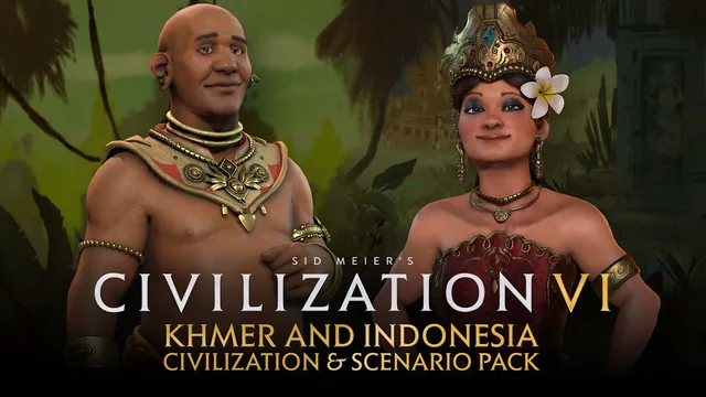 Capa de Civilization VI - Civilização Khmer e Indonésia e Pacote de Cenário