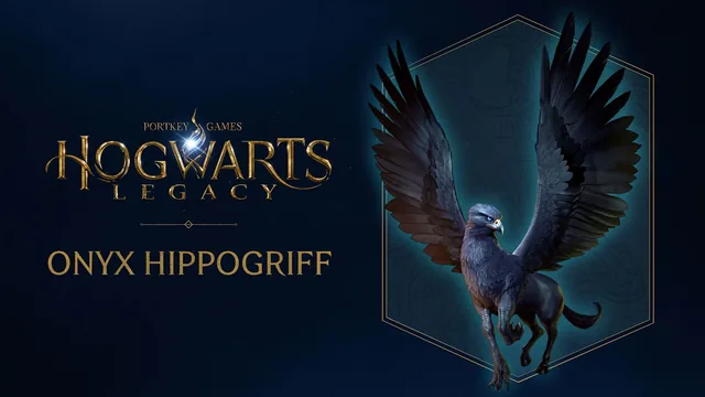 Capa de Hogwarts Legacy: Hipogrifo de ônix de montaria