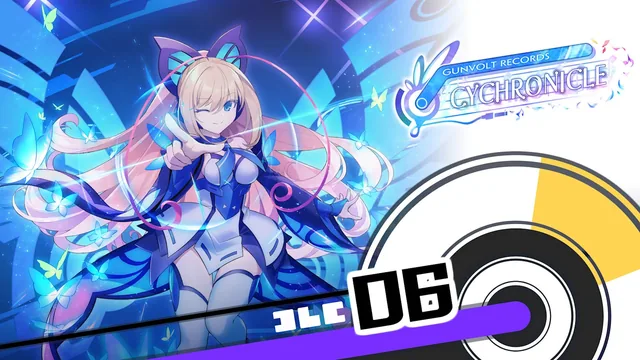 Capa de GUNVOLT RECORDS Cychronicle - Conjunto de músicas 6 - Lumen e Luxia: ♪Relógio Nebuloso ♪Iolite ♪Fase do Paradoxo ♪Afsān
