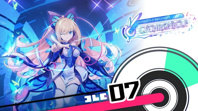 Capa de GUNVOLT RECORDS Cychronicle - Conjunto de músicas 7 - Lola: ♪Espíritos Parceiros ♪Alarme Interno ♪Magia das Palavras ♪Euforia Cintilante ♪
