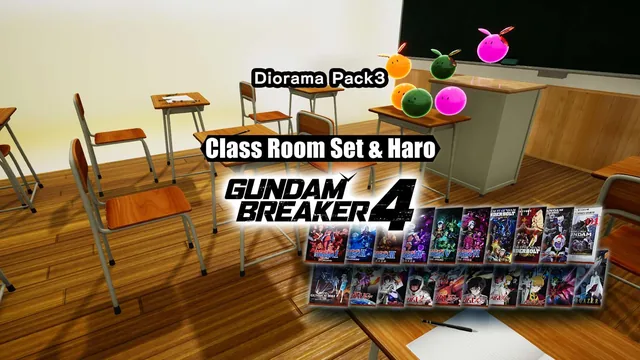 Capa de GUNDAM BREAKER 4 - Pacote de Diorama 3 - Conjunto de Sala de Aula e Haro