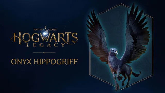 Capa de Hogwarts Legacy: Hipogrifo de ônix de montaria