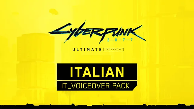 Capa de Cyberpunk 2077: Ultimate Edition - pacote de dublagem em italiano