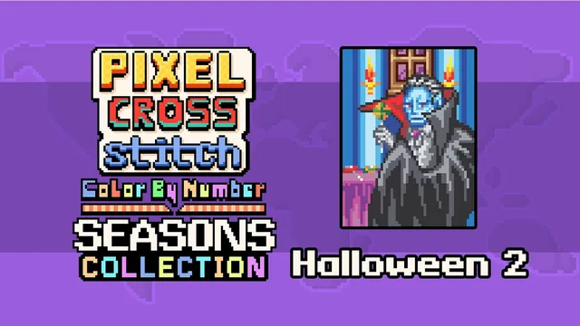 Capa de Pixel Cross Stitch Color by Number Seasons Collection: Halloween 2