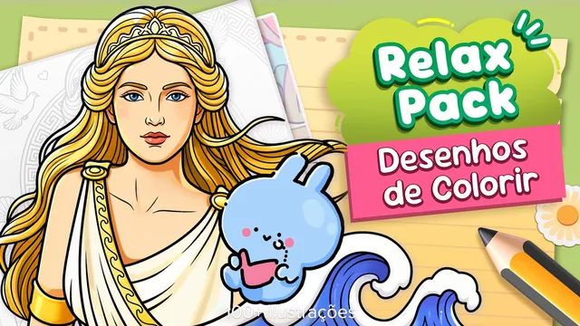 Capa de Relax Pack: Desenhos de Colorir — 100+ Ilustrações