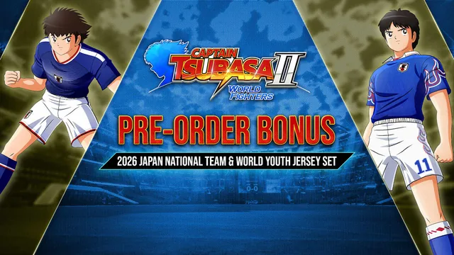 Capa de CAPTAIN TSUBASA 2: WORLD FIGHTERS - Conjunto de Uniformes da Seleção Japonesa 2026 e Mundial Sub-20