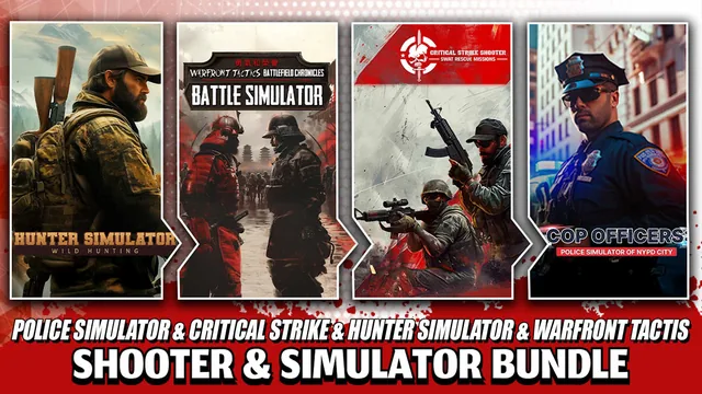 Capa de POLICE SIMULATOR & CRITICAL STRIKE & HUNTER SIMULATOR & WARFRONT TACTIS (SHOOTER & SIMULATOR BUNDLE)