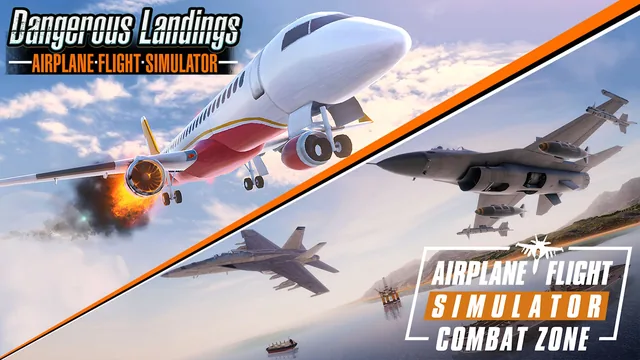 Capa de Airplane Flight Simulator Bundle: Combat Zone & Dangerous Landings