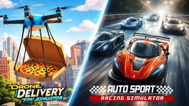 Capa de Auto Sport Racing & DRONE DELIVERY - FPV SIMULATOR