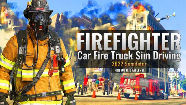 Capa de Firefighter:Car Fire Truck Sim Driving 2022 Simulator: Firehouse Challenge