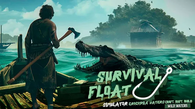 Capa de Survival Float Simulator - Crocodile Waters Craft, Raft, Build: Wild Waters
