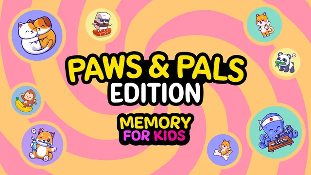 Capa de Memory For Kids Paws & Pals Edition