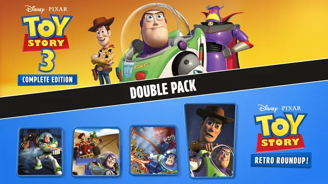 Capa de Disney/Pixar Toy Story: Retro Roundup! + Toy Story 3 Complete Edition Double Pack